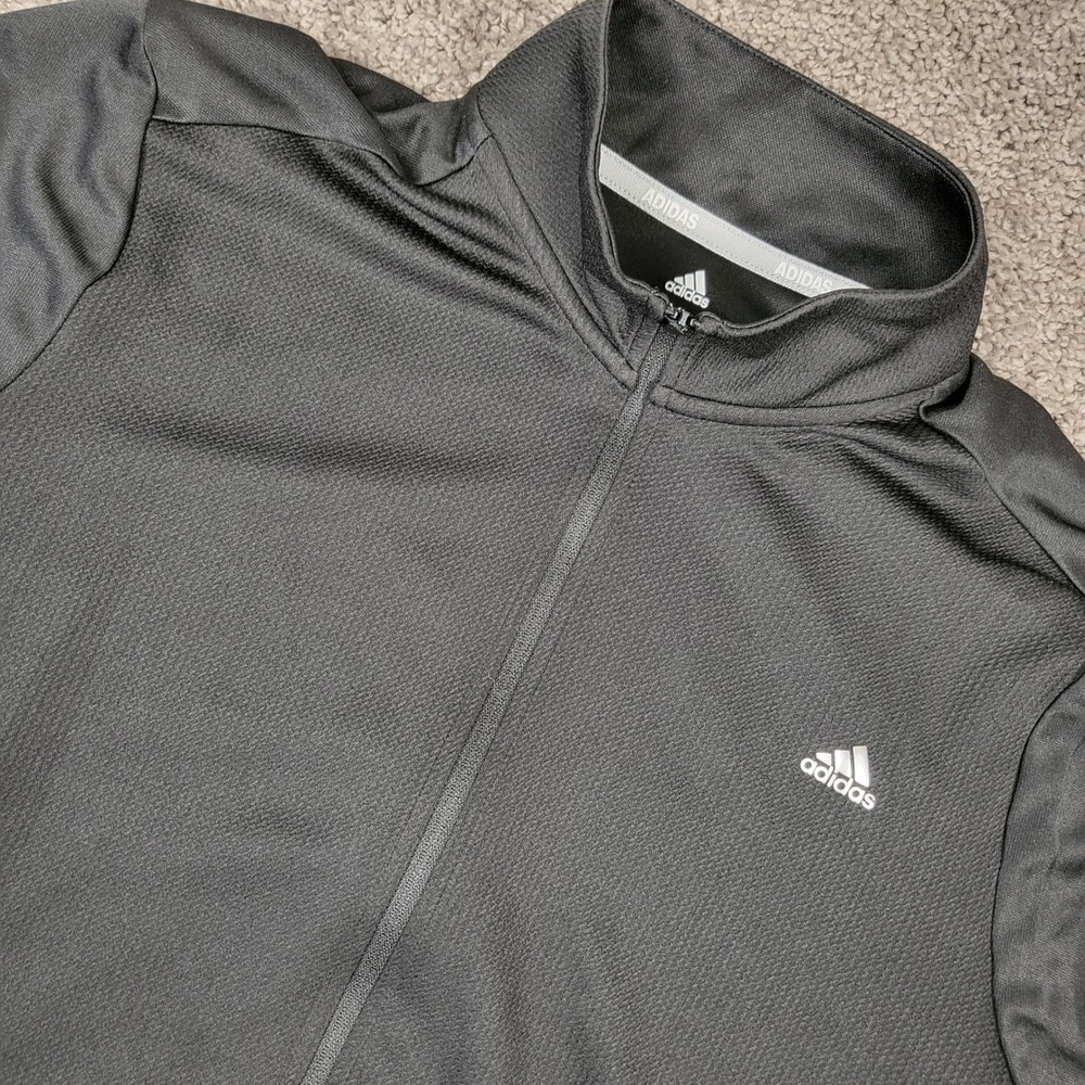 Adidas Golf Jacket Womens XL Black Excellent Full Zip Techwear ADVW0063